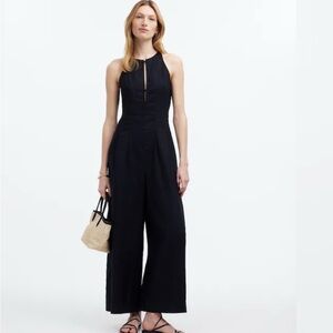 Madewell black linen jumpsuit